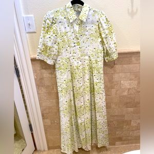 The Julia Amory Short Sleeve Shirt Dress- Sage Jasmine, size S